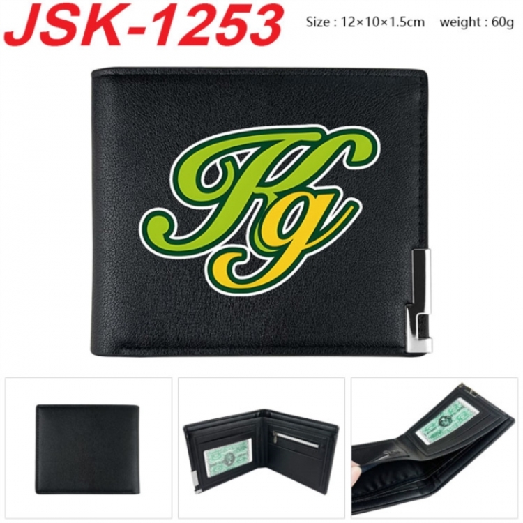 Haikyuu!! Animation magnetic buckle black leather wallet 12X10X1.5CM 