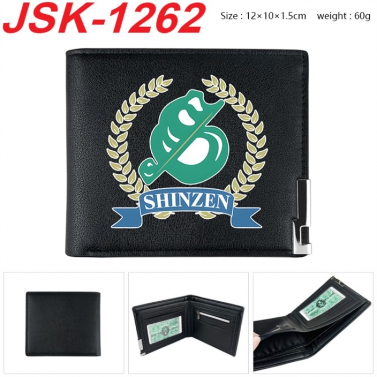 Haikyuu!! Animation magnetic buckle black leather wallet 12X10X1.5CM 