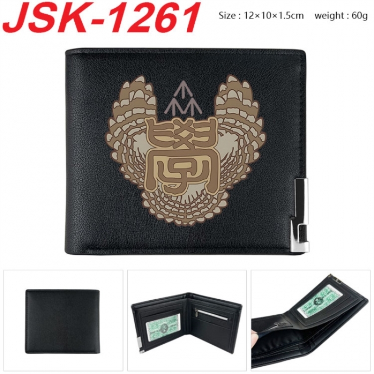 Haikyuu!! Animation magnetic buckle black leather wallet 12X10X1.5CM 