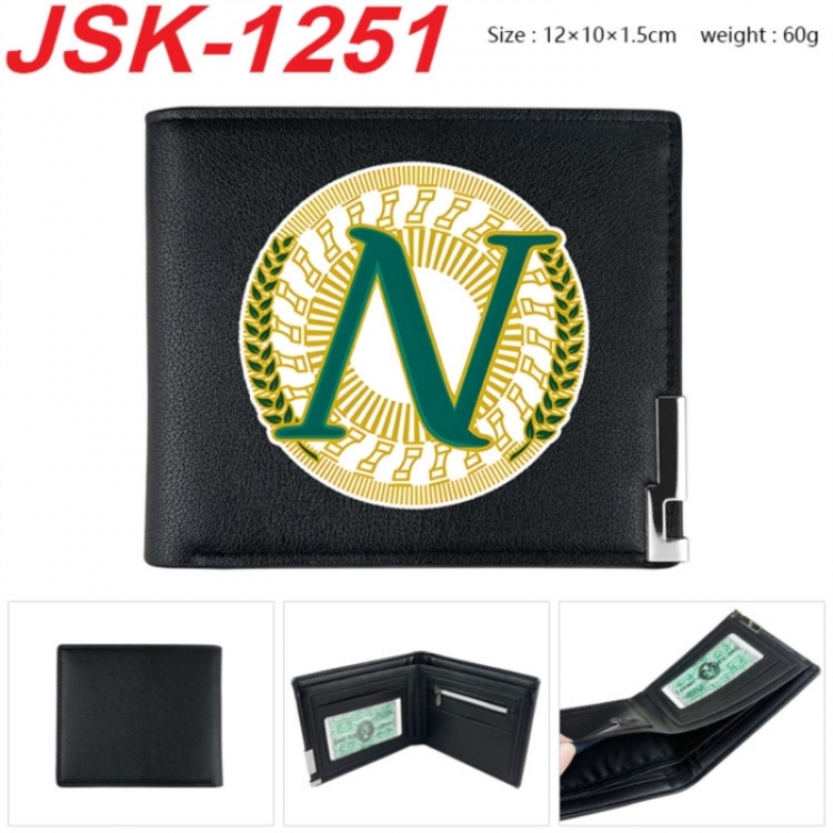 Haikyuu!! Animation magnetic buckle black leather wallet 12X10X1.5CM 