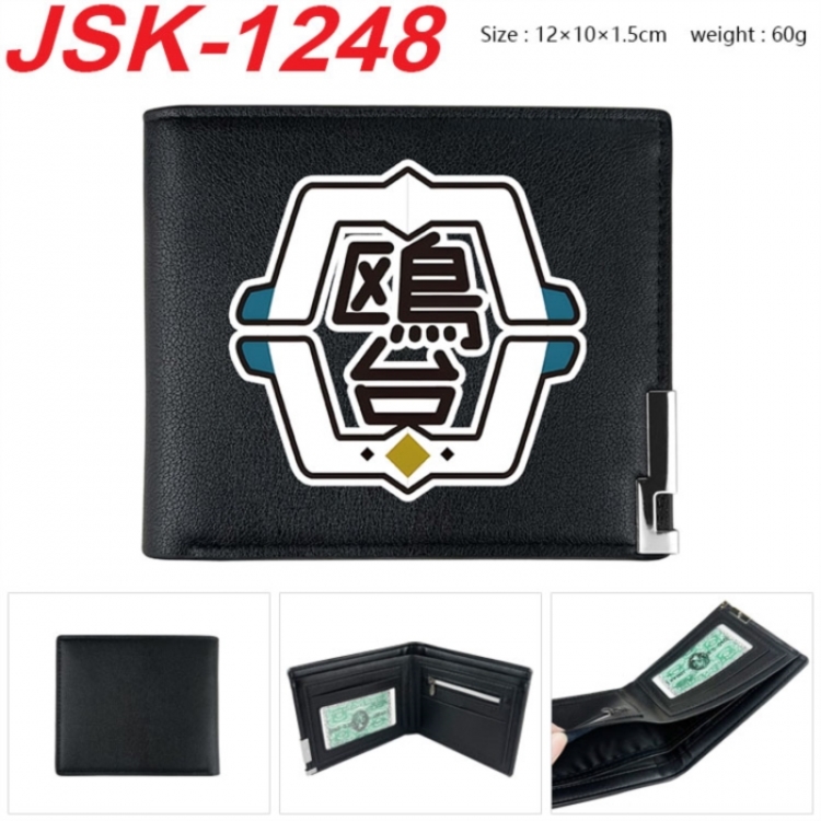 Haikyuu!! Animation magnetic buckle black leather wallet 12X10X1.5CM 
