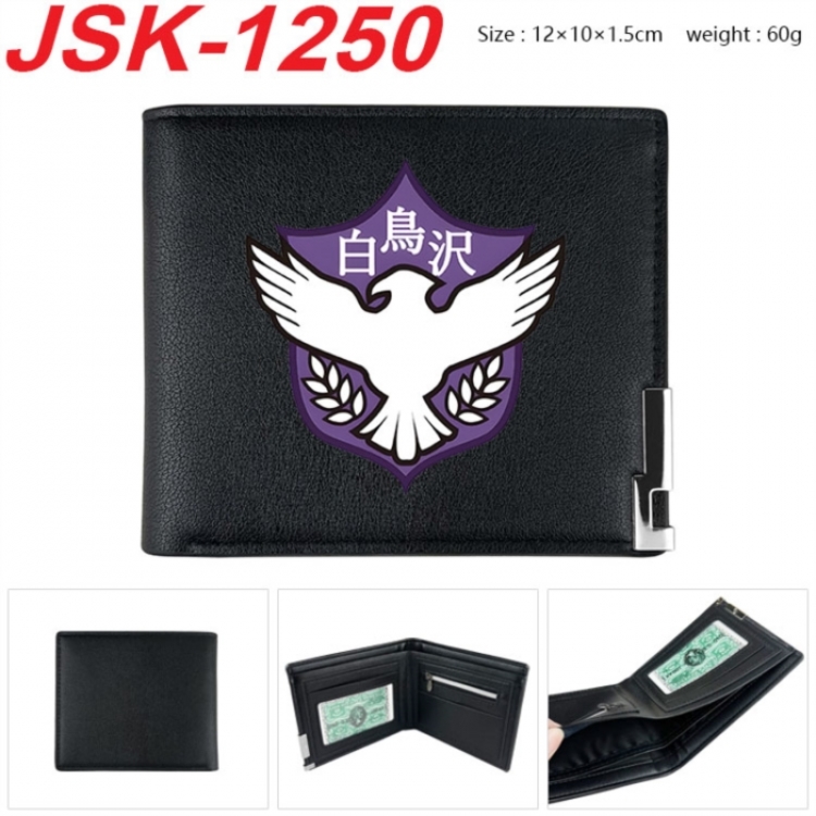 Haikyuu!! Animation magnetic buckle black leather wallet 12X10X1.5CM 