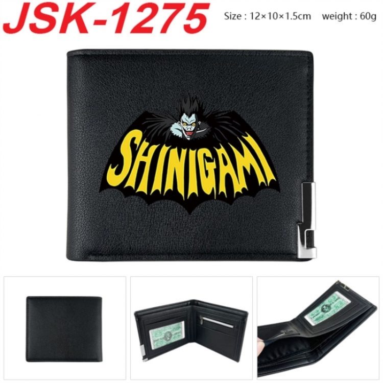 Death note Animation magnetic buckle black leather wallet 12X10X1.5CM 