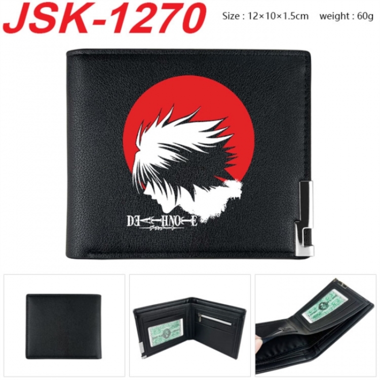 Death note Animation magnetic buckle black leather wallet 12X10X1.5CM 