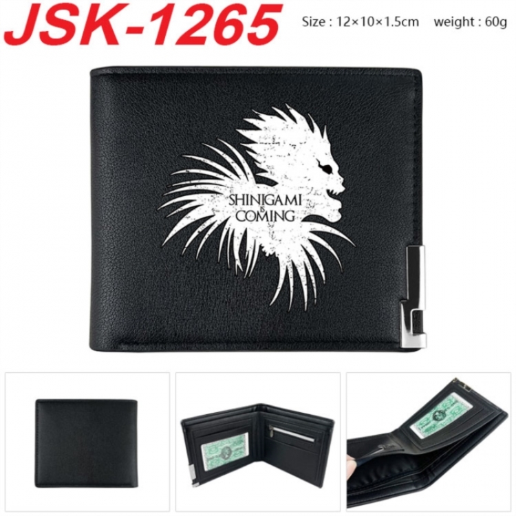 Death note Animation magnetic buckle black leather wallet 12X10X1.5CM 