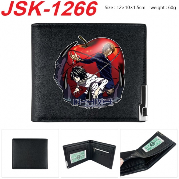 Death note Animation magnetic buckle black leather wallet 12X10X1.5CM 