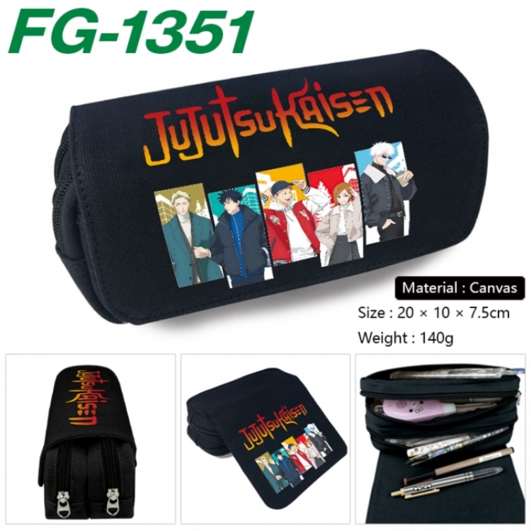 Jujutsu Kaisen Animation color PU leather half fold wallet 11.5X9X2CM