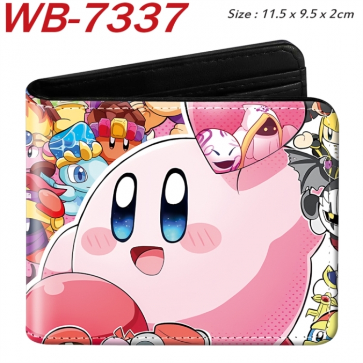 Kirby Animation color PU leather half fold wallet 11.5X9X2CM