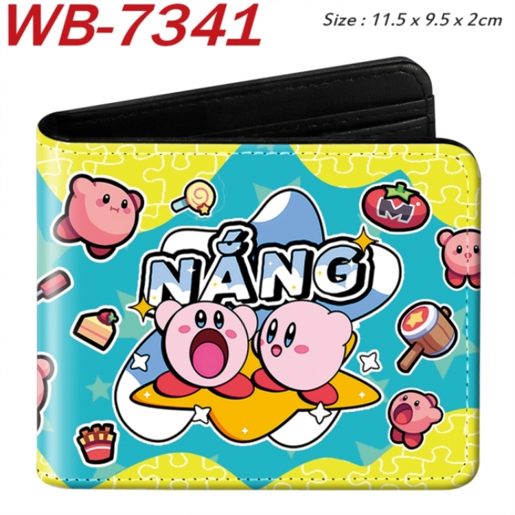 Kirby Animation color PU leather half fold wallet 11.5X9X2CM