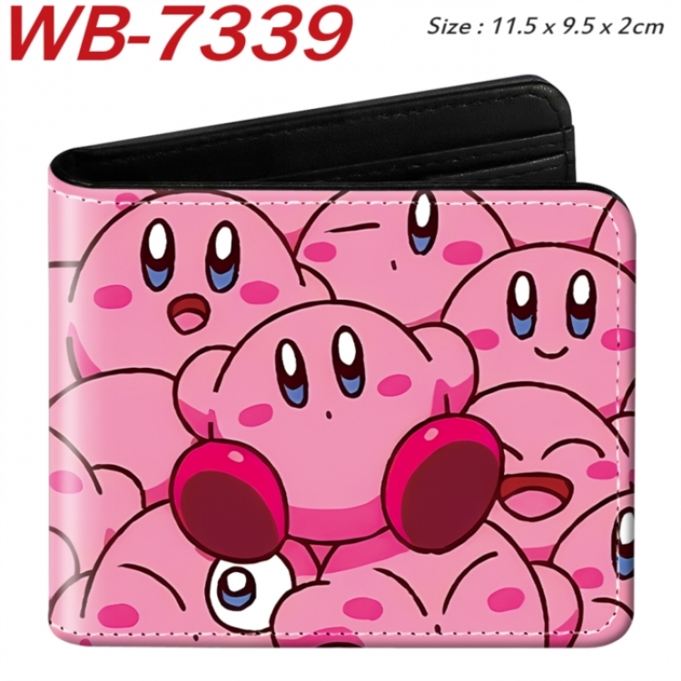 Kirby Animation color PU leather half fold wallet 11.5X9X2CM