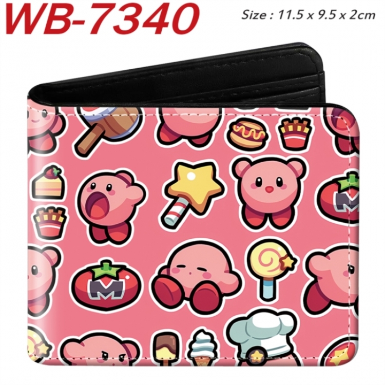 Kirby Animation color PU leather half fold wallet 11.5X9X2CM