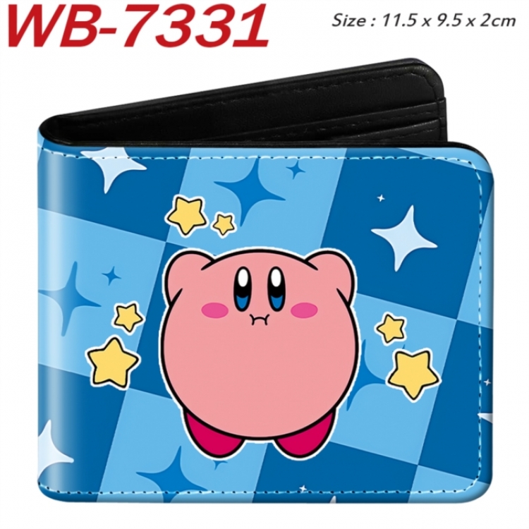 Kirby Animation color PU leather half fold wallet 11.5X9X2CM