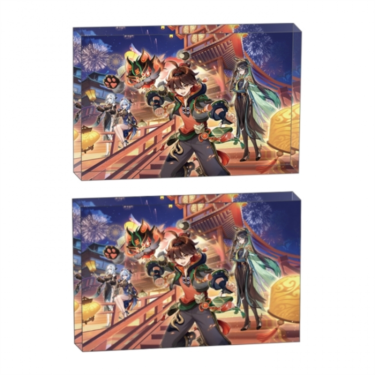 Genshin Impact Anime game acrylic card brick desktop decoration 8X12X1.2cm
