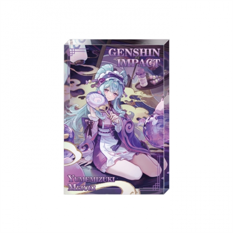 Genshin Impact Anime game acrylic card brick desktop decoration 8X12X1.2cm