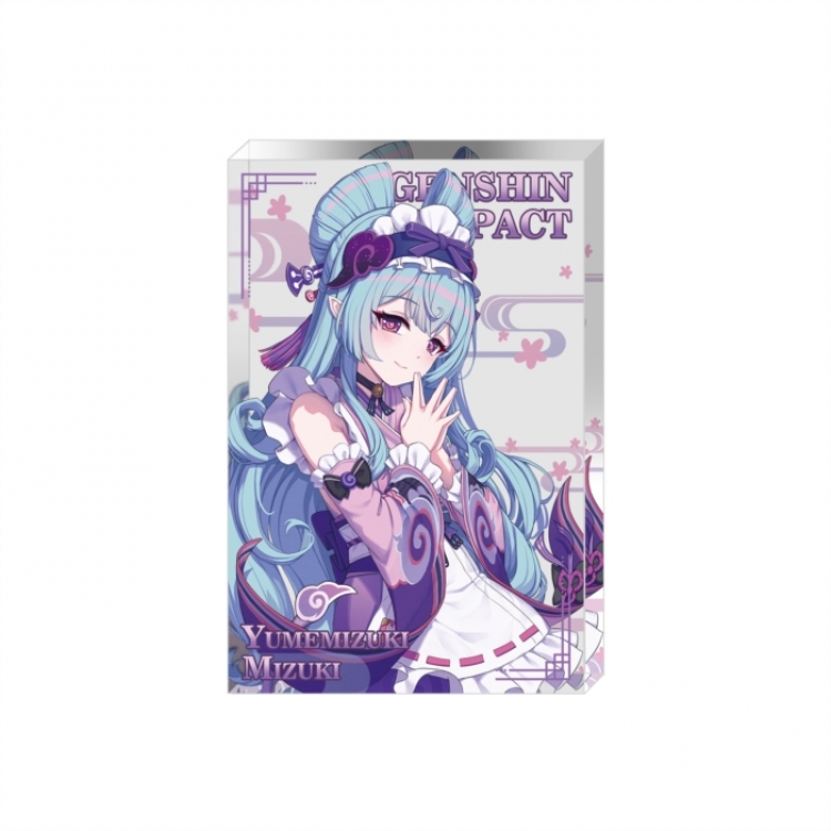 Genshin Impact Anime game acrylic card brick desktop decoration 8X12X1.2cm