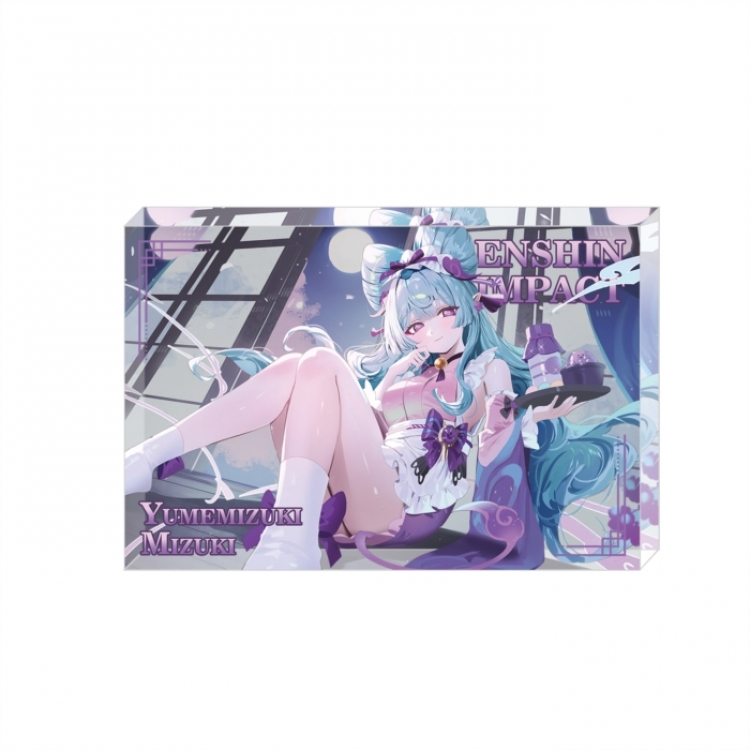Genshin Impact Anime game acrylic card brick desktop decoration 8X12X1.2cm