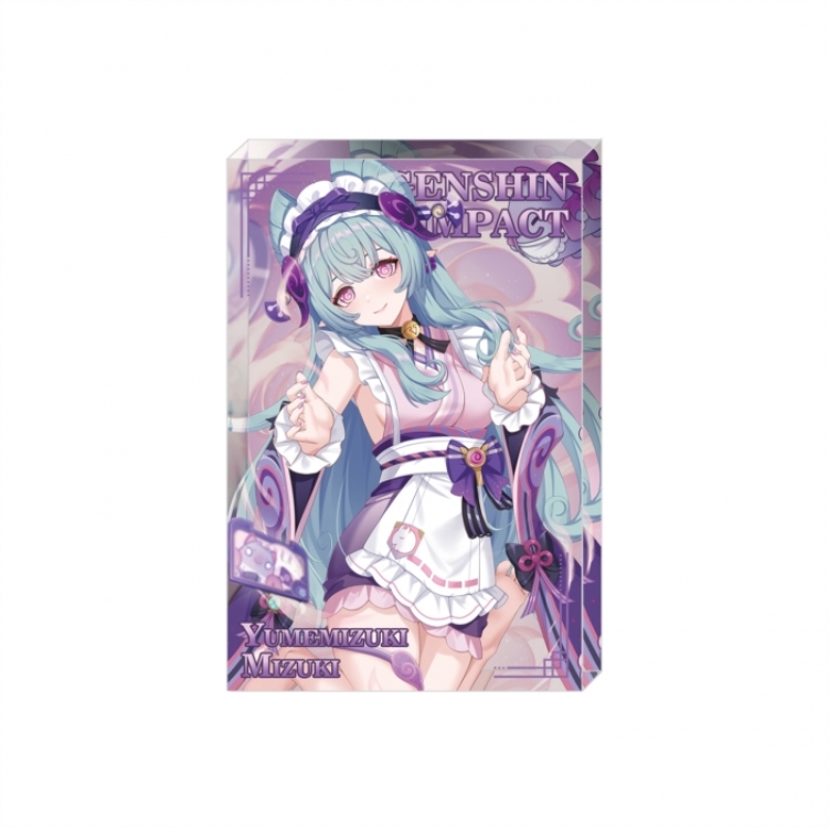 Genshin Impact Anime game acrylic card brick desktop decoration 8X12X1.2cm