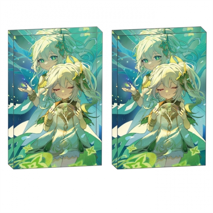 Genshin Impact Anime game acrylic card brick desktop decoration 8X12X1.2cm