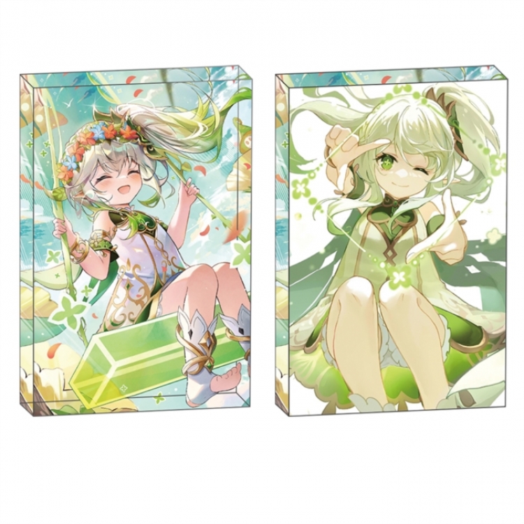 Genshin Impact Anime game acrylic card brick desktop decoration 8X12X1.2cm