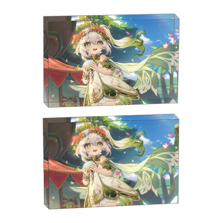 Genshin Impact Anime game acrylic card brick desktop decoration 8X12X1.2cm