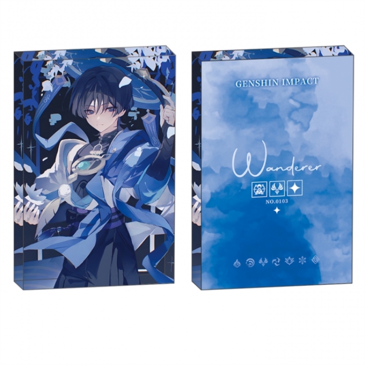 Genshin Impact Anime game acrylic card brick desktop decoration 8X12X1.2cm