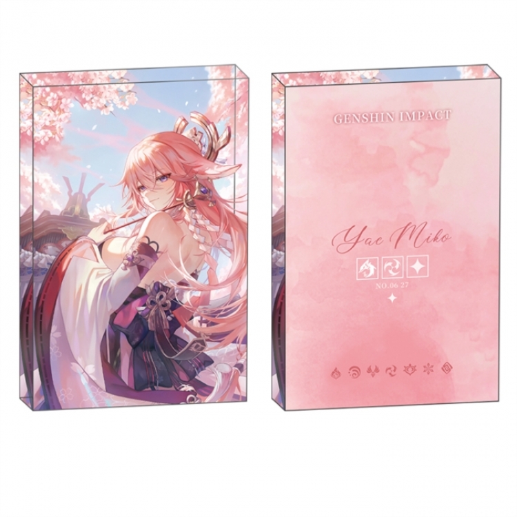Genshin Impact Anime game acrylic card brick desktop decoration 8X12X1.2cm