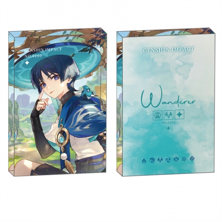 Genshin Impact Anime game acrylic card brick desktop decoration 8X12X1.2cm