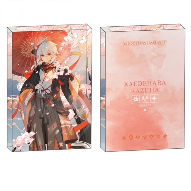 Genshin Impact Anime game acrylic card brick desktop decoration 8X12X1.2cm