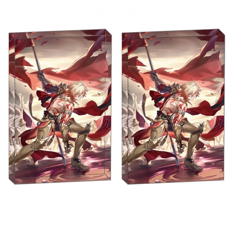 Genshin Impact Anime game acrylic card brick desktop decoration 8X12X1.2cm
