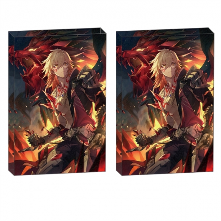 Genshin Impact Anime game acrylic card brick desktop decoration 8X12X1.2cm