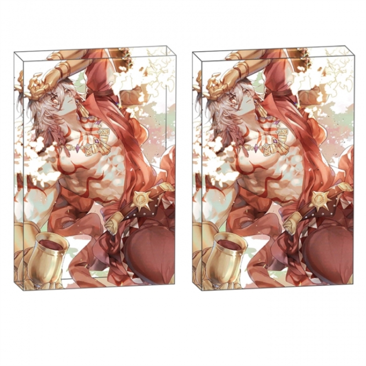 Genshin Impact Anime game acrylic card brick desktop decoration 8X12X1.2cm