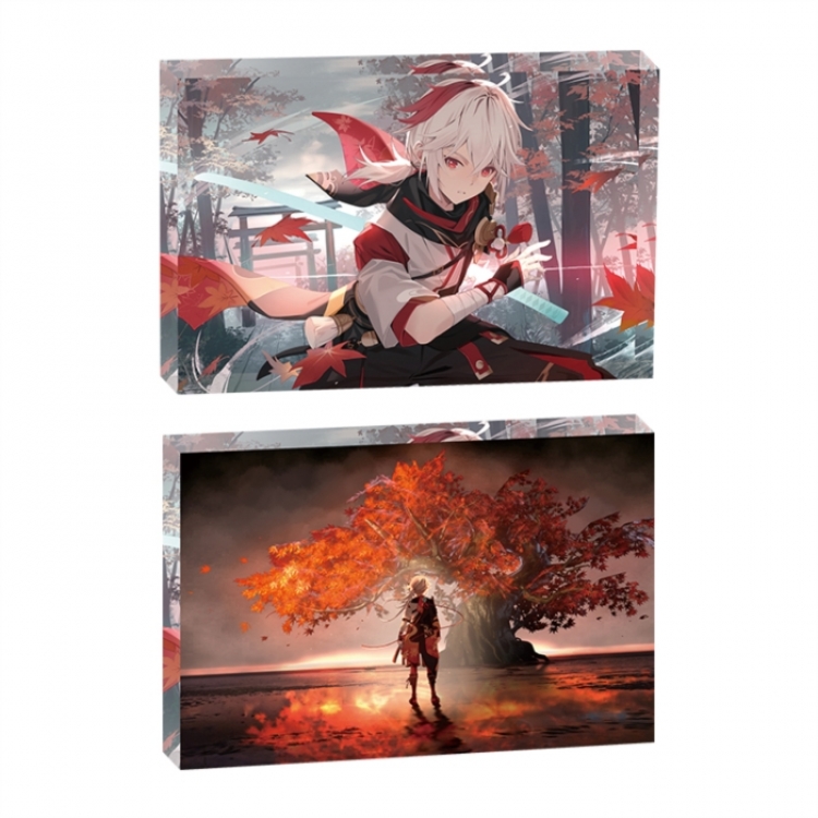 Genshin Impact Anime game acrylic card brick desktop decoration 8X12X1.2cm