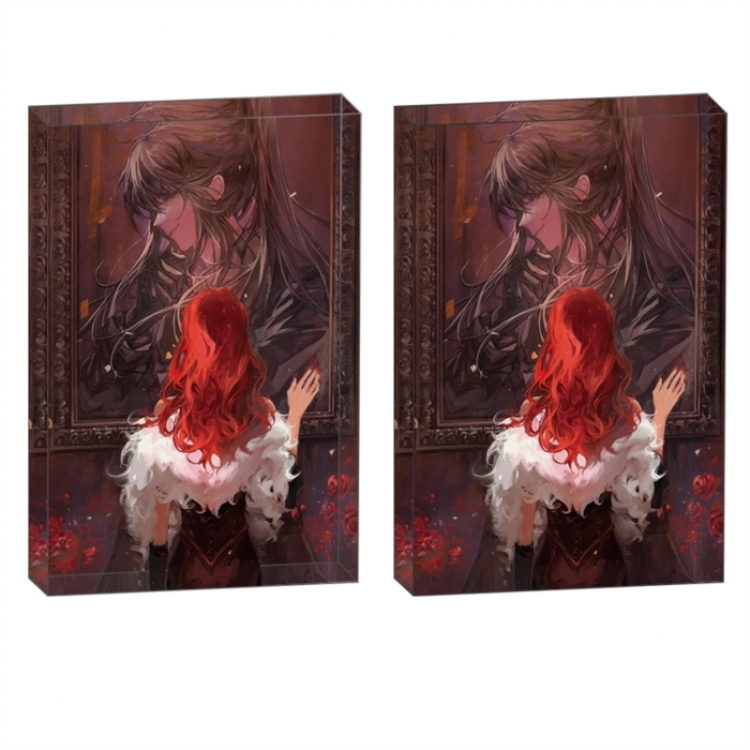 Embrace You Till the End of the Game Anime game acrylic card brick desktop decoration 8X12X1.2cm