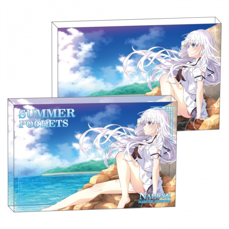Summer Pockets Anime game acrylic card brick desktop decoration 8X12X1.2cm