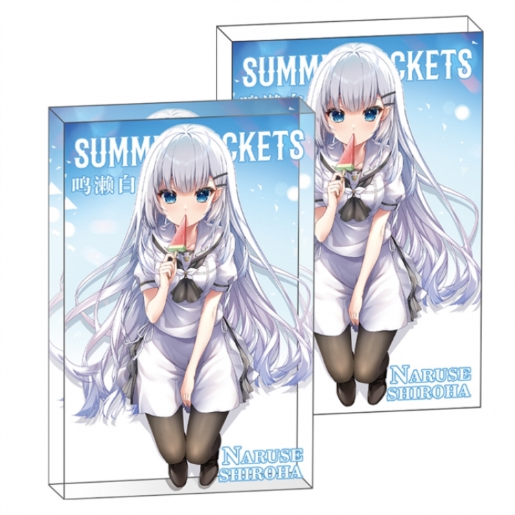 Summer Pockets Anime game acrylic card brick desktop decoration 8X12X1.2cm