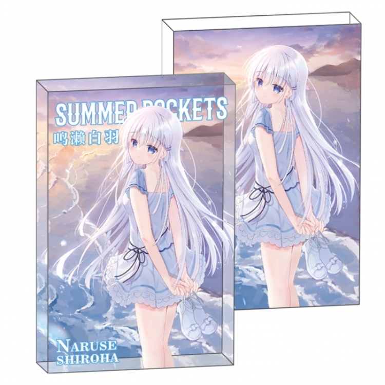 Summer Pockets Anime game acrylic card brick desktop decoration 8X12X1.2cm