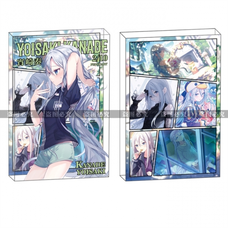 Xiaozaki's report Anime game acrylic card brick desktop decoration 8X12X1.2cm