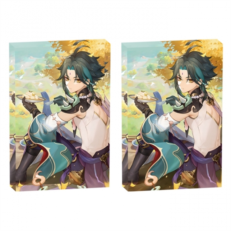 Genshin Impact Anime game acrylic card brick desktop decoration 8X12X1.2cm