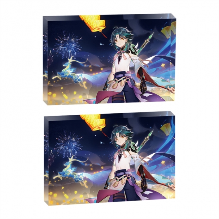 Genshin Impact Anime game acrylic card brick desktop decoration 8X12X1.2cm