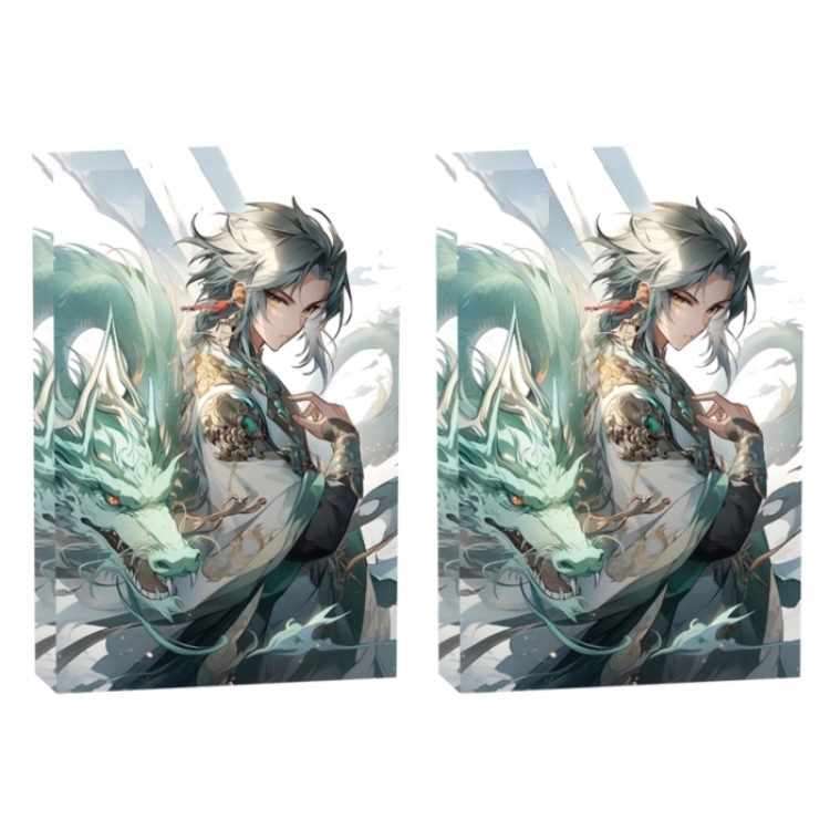 Genshin Impact Anime game acrylic card brick desktop decoration 8X12X1.2cm