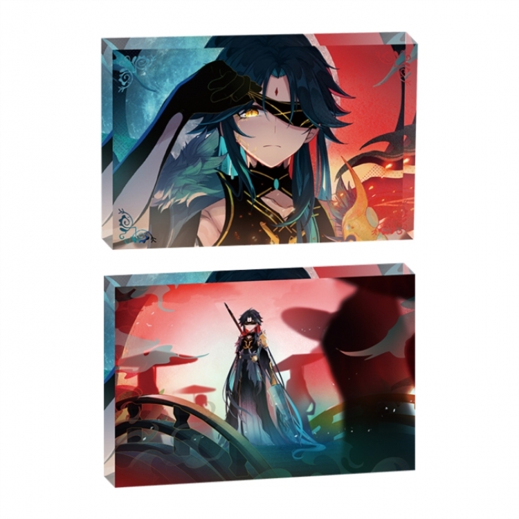 Genshin Impact Anime game acrylic card brick desktop decoration 8X12X1.2cm