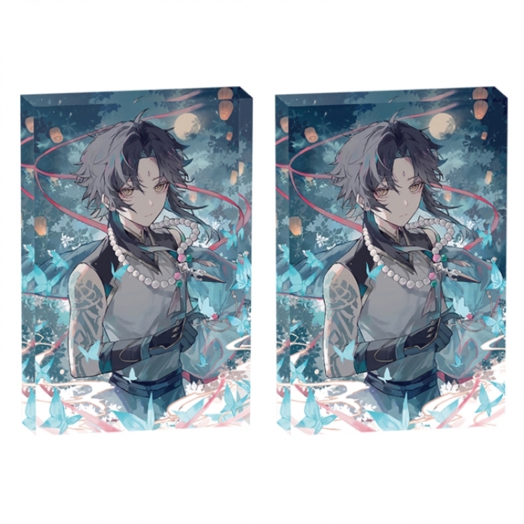 Genshin Impact Anime game acrylic card brick desktop decoration 8X12X1.2cm