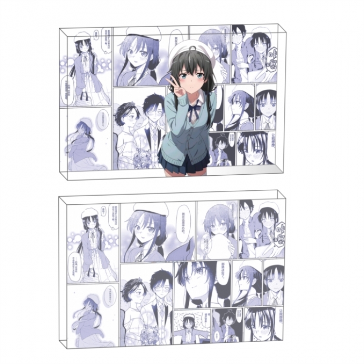 My youth romance story really has a problem Anime game acrylic card brick desktop decoration 8X12X1.2cm