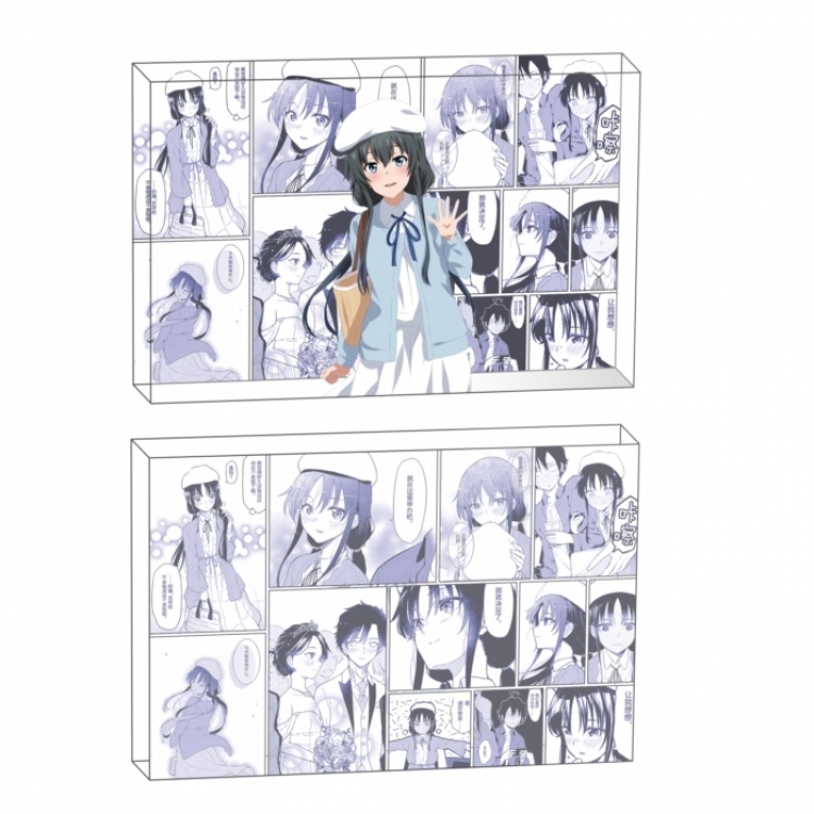 My youth romance story really has a problem Anime game acrylic card brick desktop decoration 8X12X1.2cm