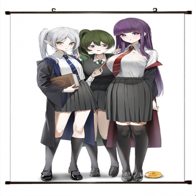 Frieren: Beyond Journey's Anime black Plastic rod Cloth painting Wall Scroll 60X90CM 