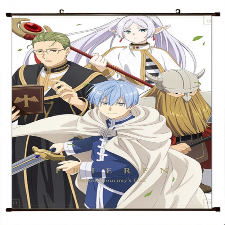 Frieren: Beyond Journey's Anime black Plastic rod Cloth painting Wall Scroll 60X90CM 
