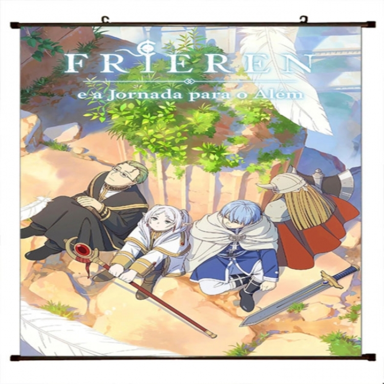 Frieren: Beyond Journey's Anime black Plastic rod Cloth painting Wall Scroll 60X90CM 