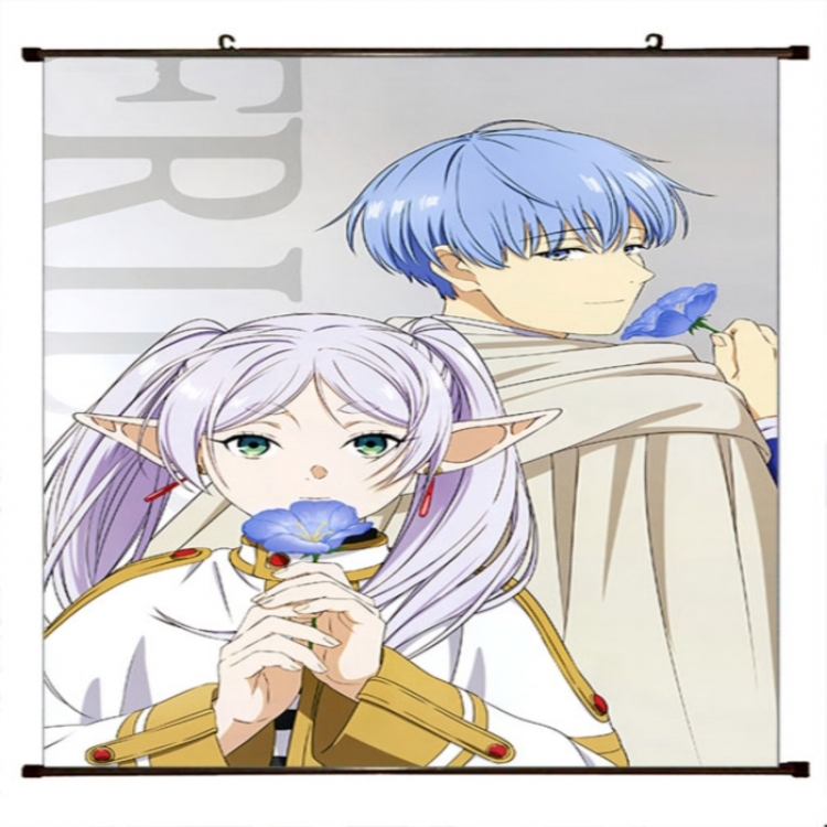 Frieren: Beyond Journey's Anime black Plastic rod Cloth painting Wall Scroll 60X90CM 