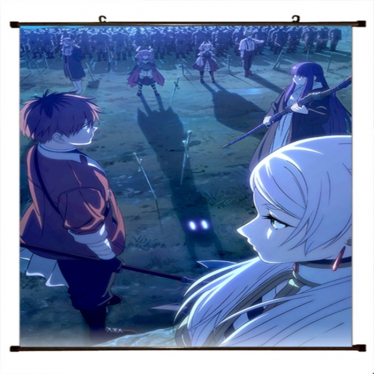 Frieren: Beyond Journey's Anime black Plastic rod Cloth painting Wall Scroll 60X90CM 