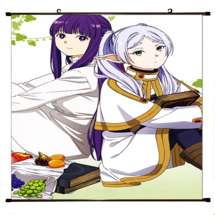 Frieren: Beyond Journey's Anime black Plastic rod Cloth painting Wall Scroll 60X90CM 